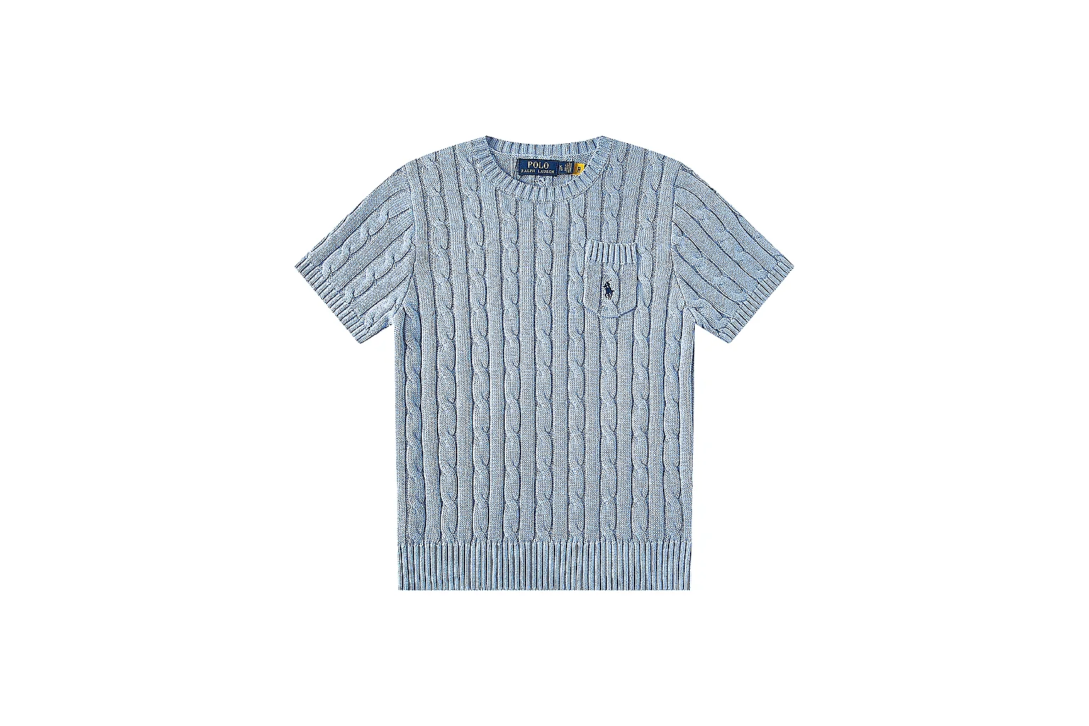 kakoqclab.com Polo Ralph Lauren Pale Blue Cable Knit Polo 0856 Pale Blue short-sleeve-knit product image thumbnail 5