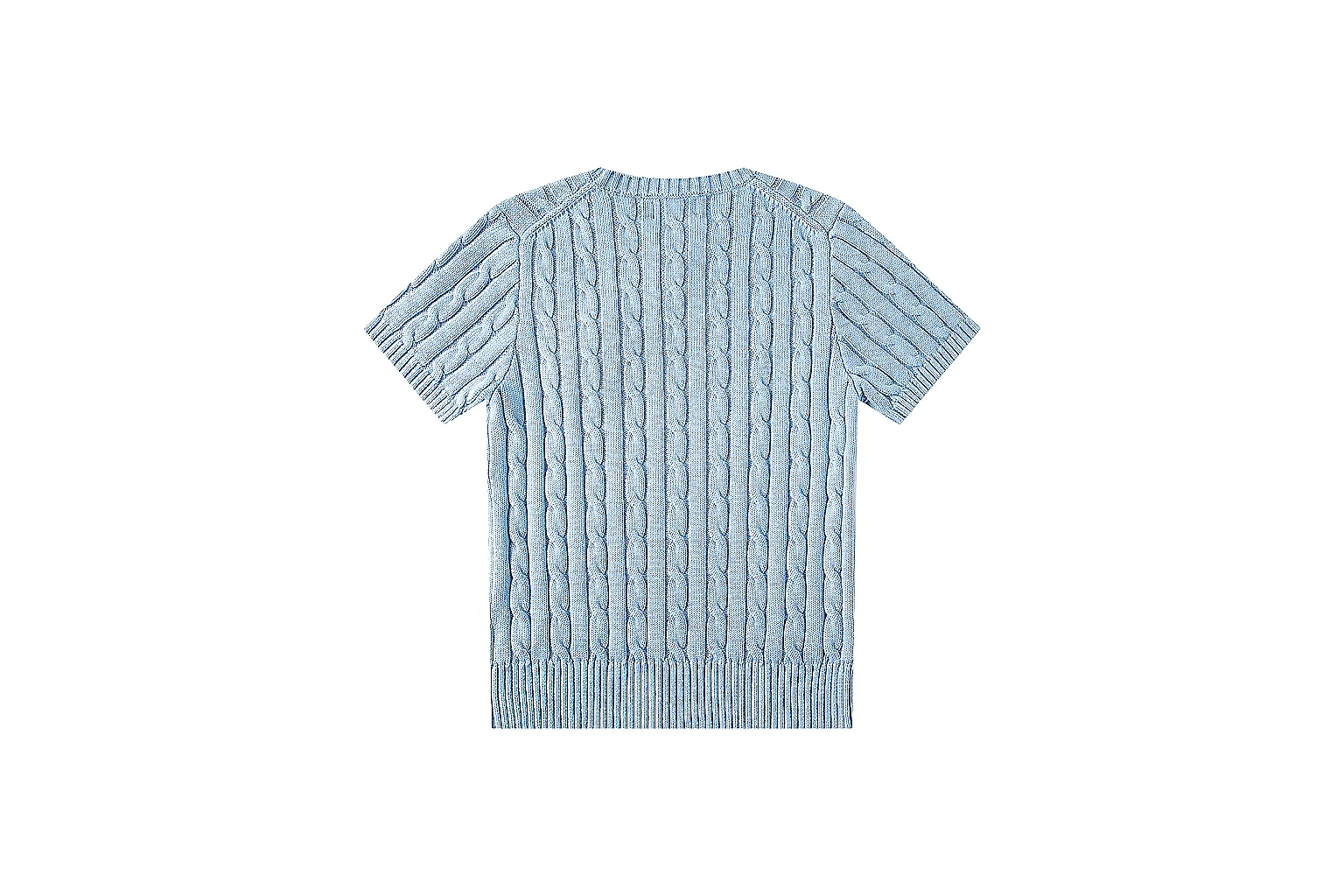 kakoqclab.com Polo Ralph Lauren Pale Blue Cable Knit Polo 0856 Pale Blue short-sleeve-knit product image thumbnail 6