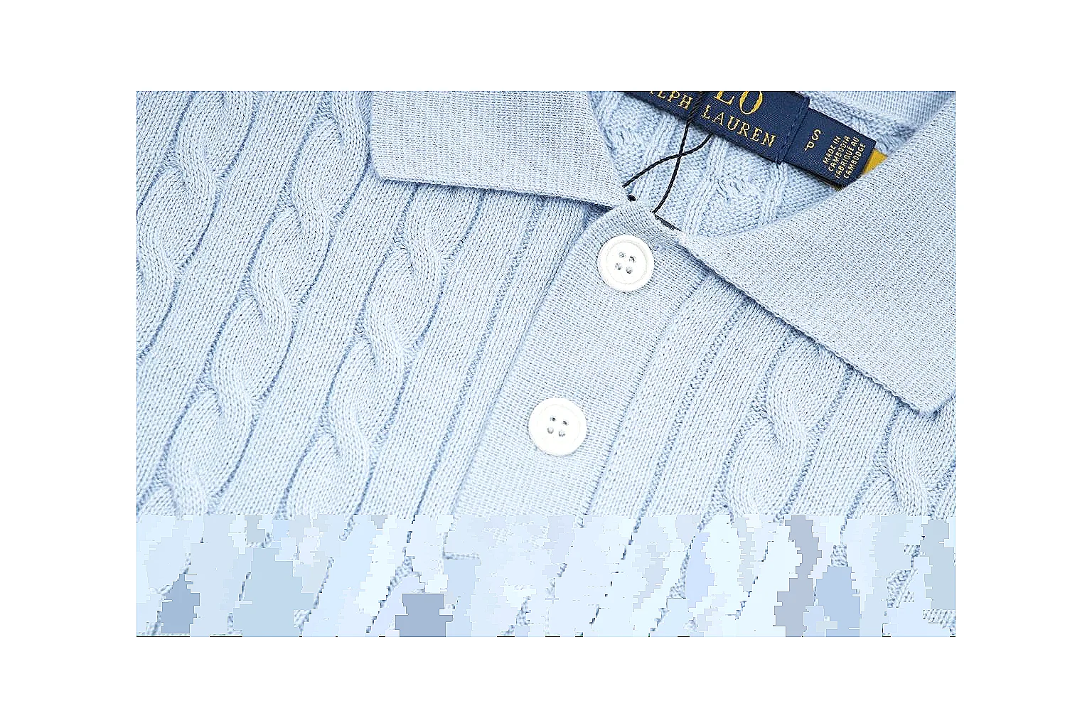 kakoqclab.com Polo Ralph Lauren Pale Blue Cable Knit Polo 0992 Pale Blue short-sleeve-knit product image