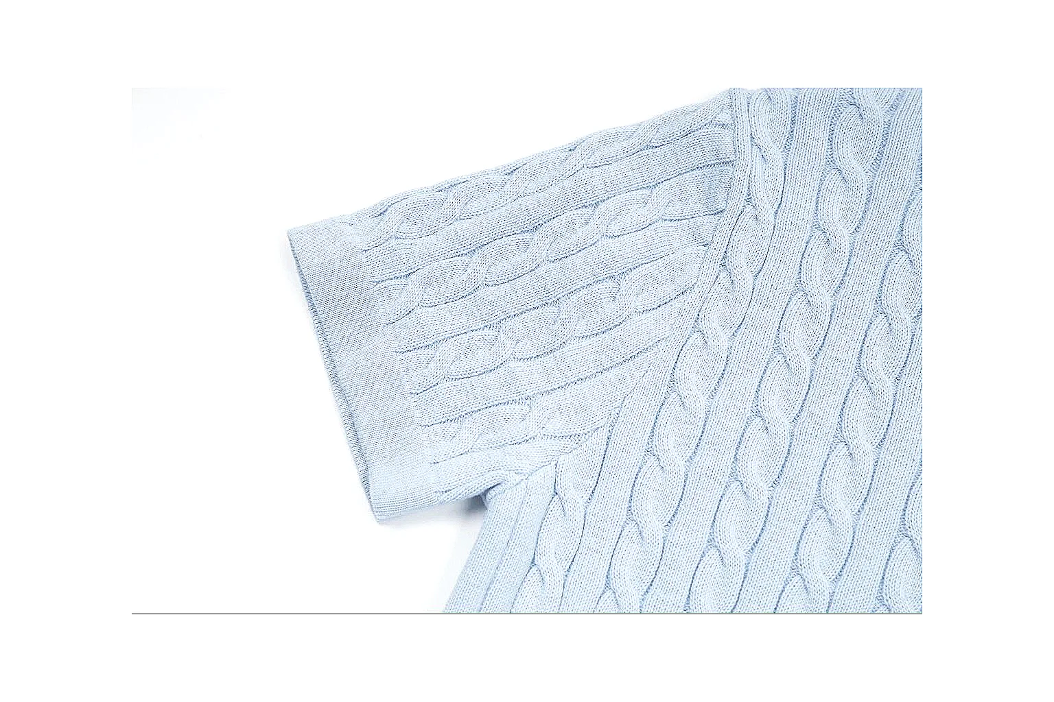 kakoqclab.com Polo Ralph Lauren Pale Blue Cable Knit Polo 0992 Pale Blue short-sleeve-knit product image
