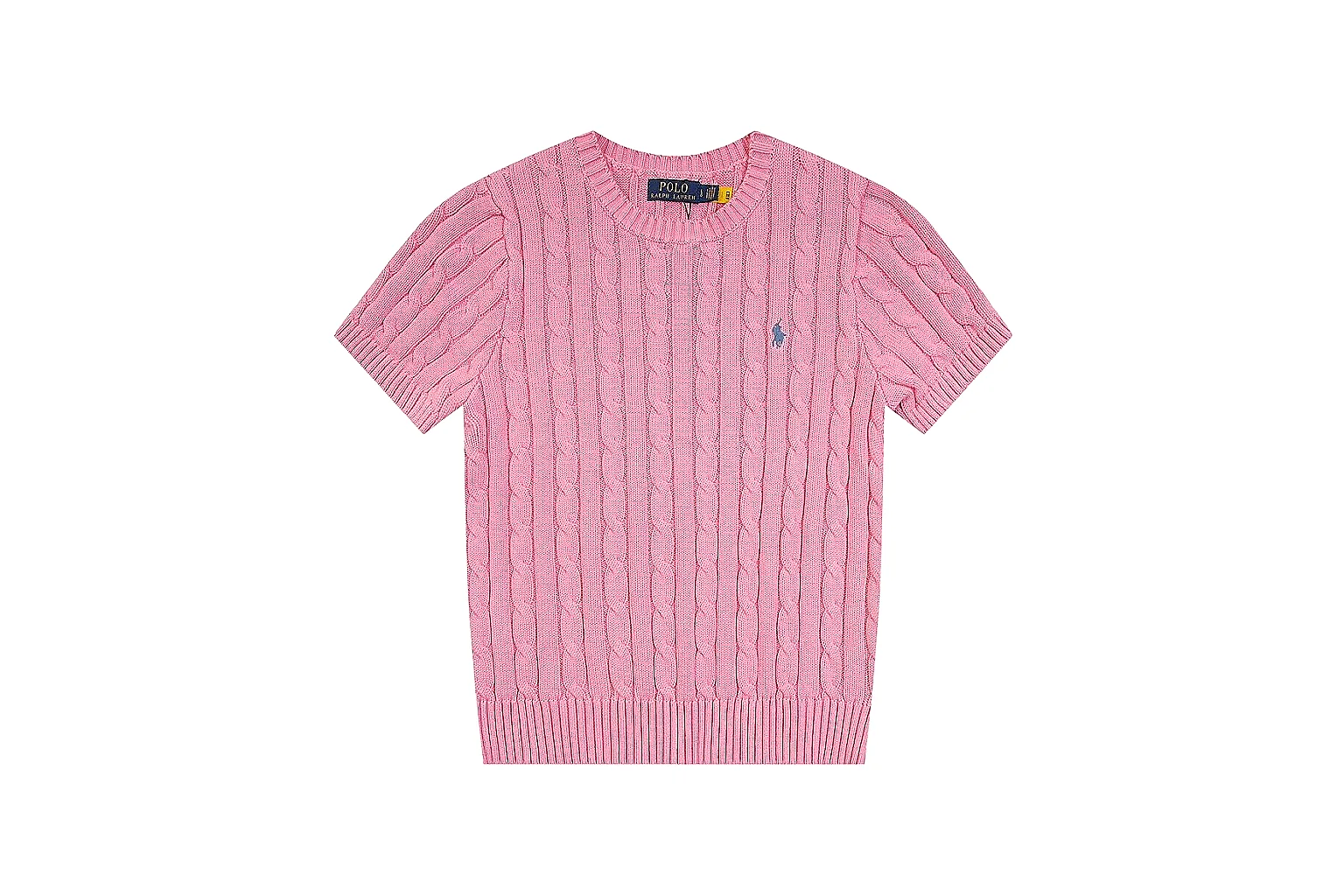 kakoqclab.com Polo Ralph Lauren Pink Cable Knit Polo 0627 Pink short-sleeve-knit product image