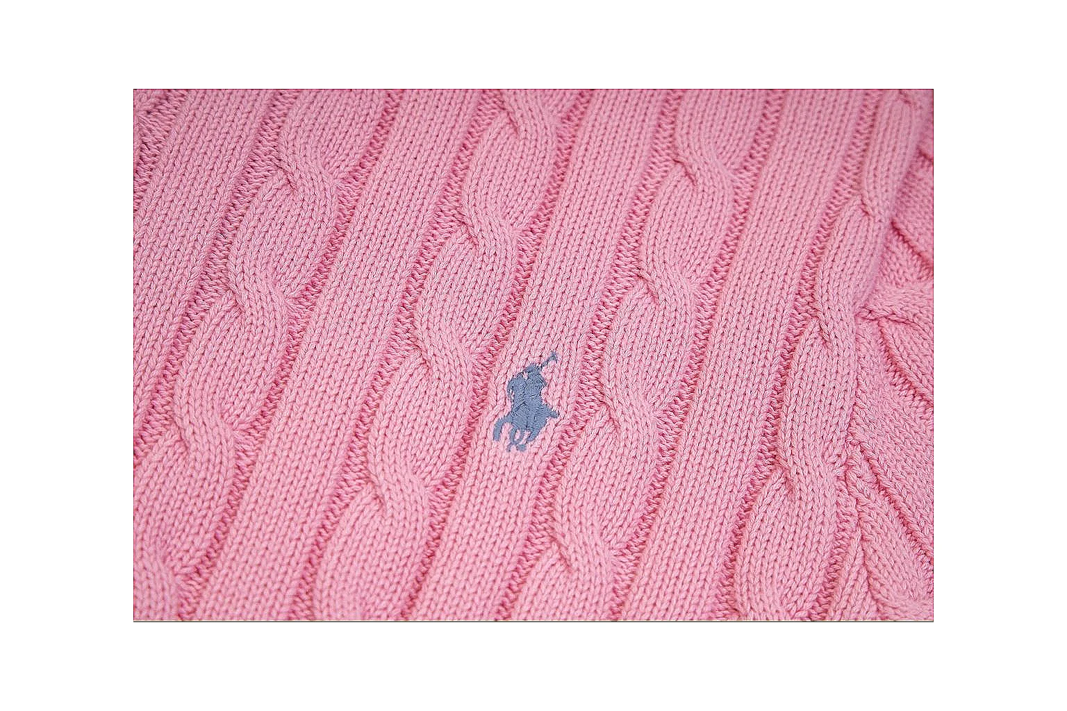 kakoqclab.com Polo Ralph Lauren Pink Cable Knit Polo 0627 Pink short-sleeve-knit product image thumbnail 3