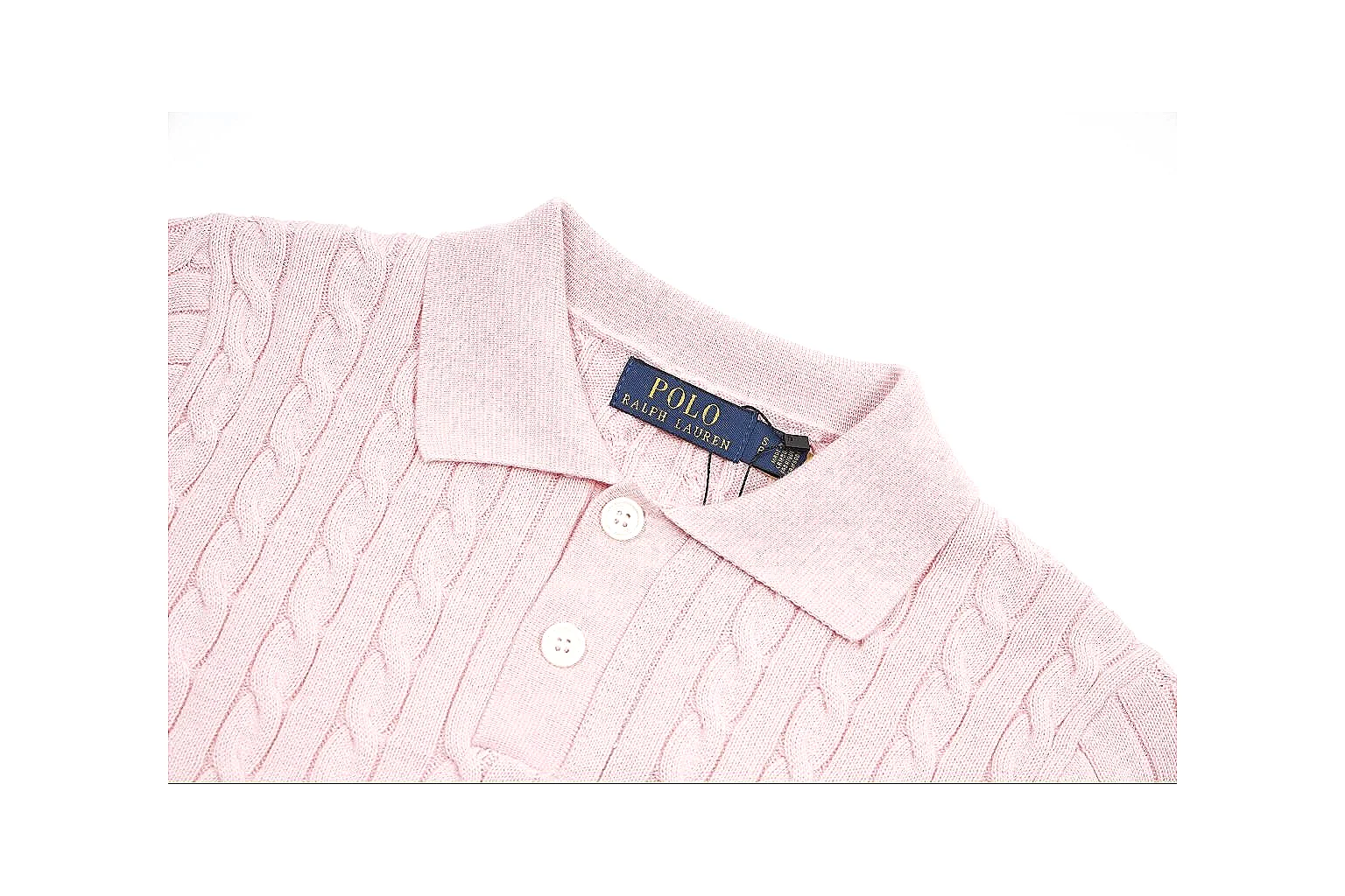 kakoqclab.com Polo Ralph Lauren Pink Cable Knit Polo 0983 Pink short-sleeve-knit product image thumbnail 4