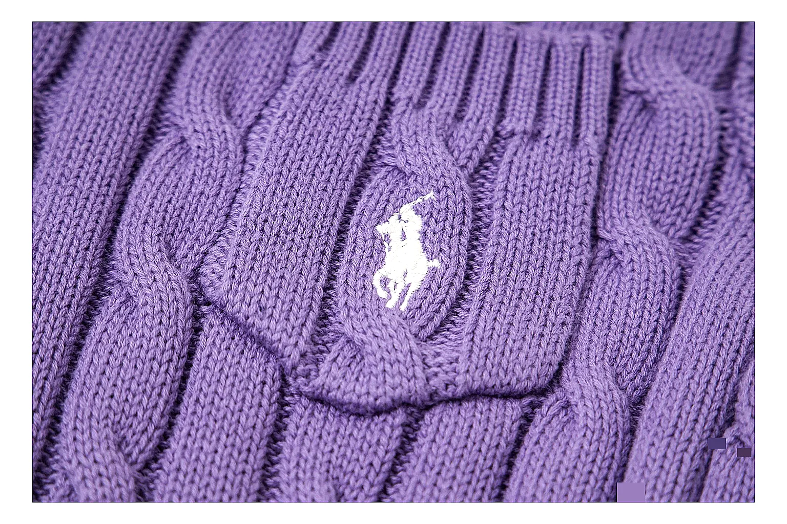 kakoqclab.com Polo Ralph Lauren Purple Cable Knit Polo 0898 Purple short-sleeve-knit product image