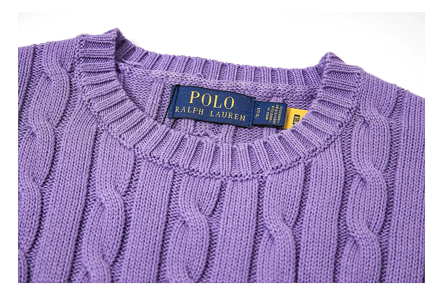 kakoqclab.com Polo Ralph Lauren Purple Cable Knit Polo 0898 Purple short-sleeve-knit product image