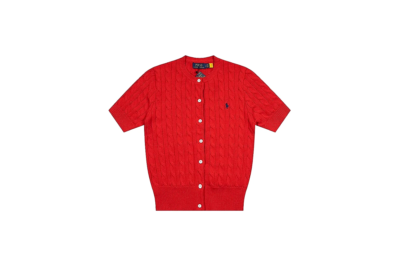kakoqclab.com Polo Ralph Lauren Red Button Cable Knit Polo 0923 Red Button short-sleeve-knit product image
