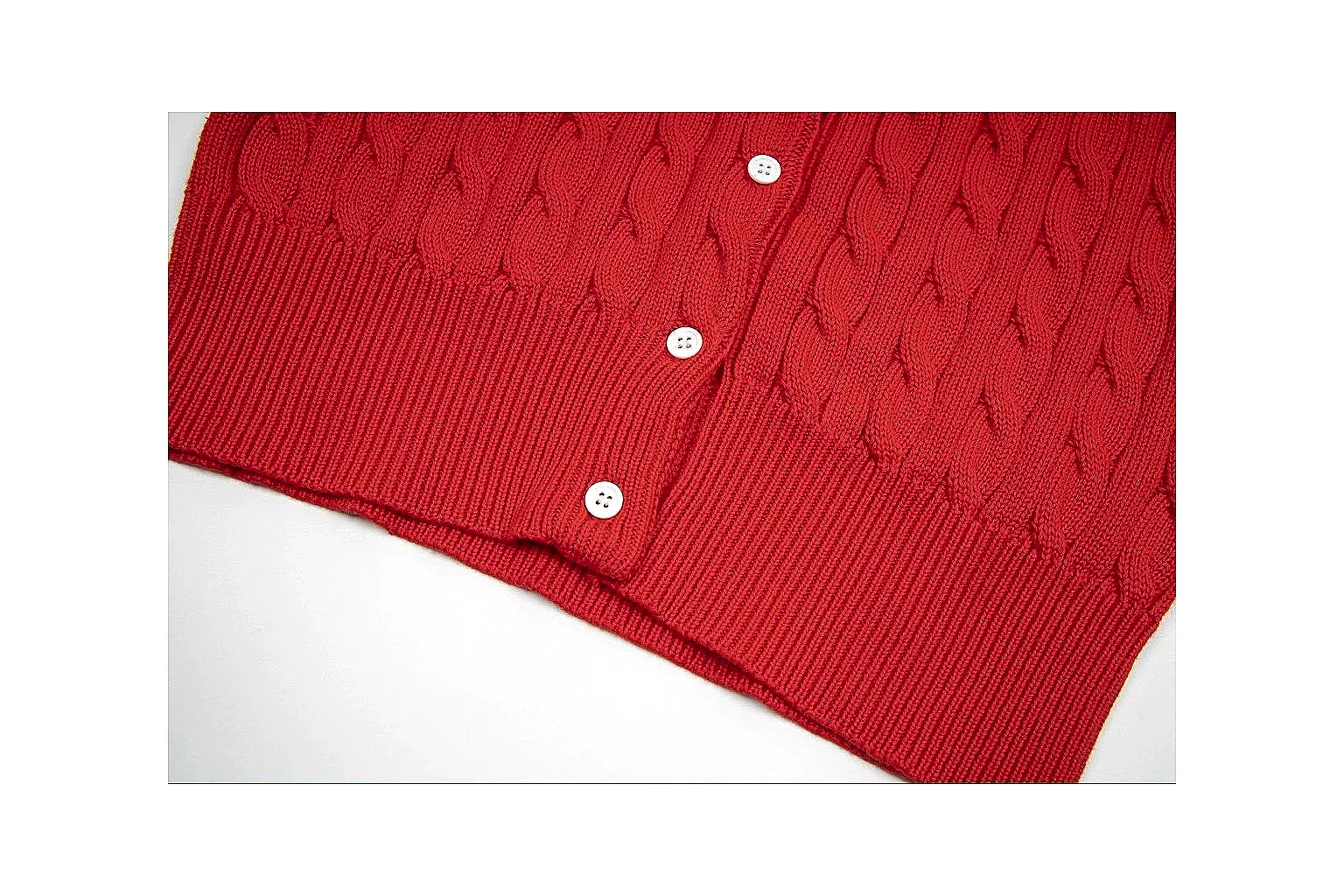 kakoqclab.com Polo Ralph Lauren Red Button Cable Knit Polo 0923 Red Button short-sleeve-knit product image thumbnail 3