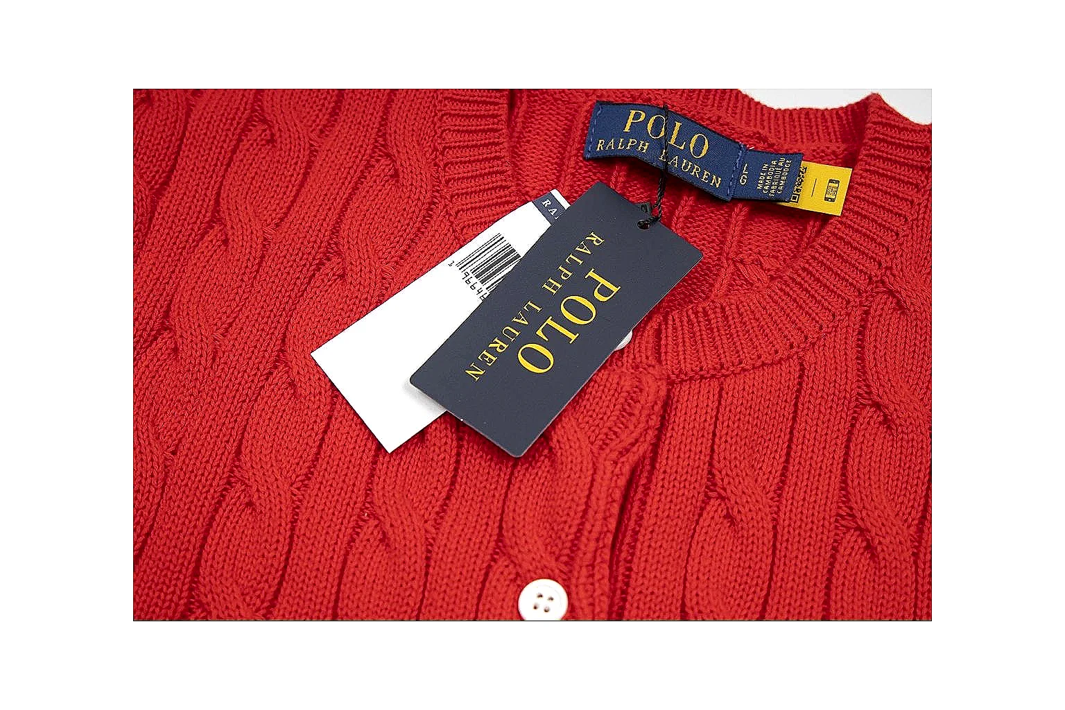 kakoqclab.com Polo Ralph Lauren Red Button Cable Knit Polo 0923 Red Button short-sleeve-knit product image thumbnail 4