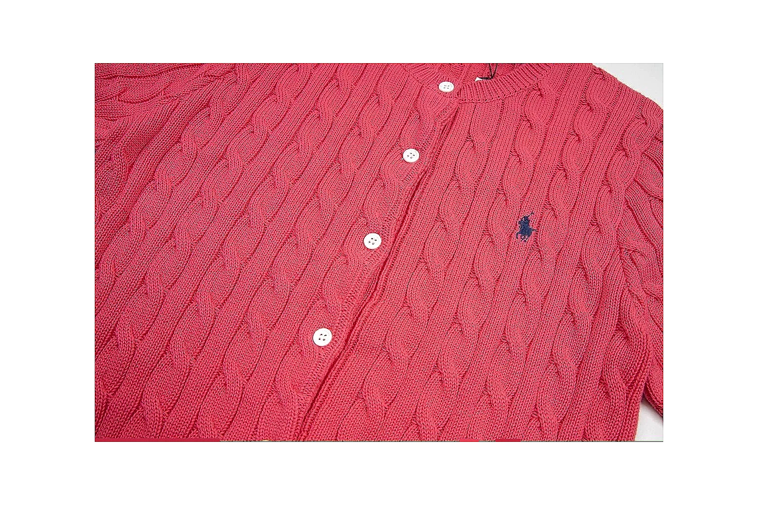 kakoqclab.com Polo Ralph Lauren Red Cable Knit Cardigan 0936 Red short-sleeve-knit product image