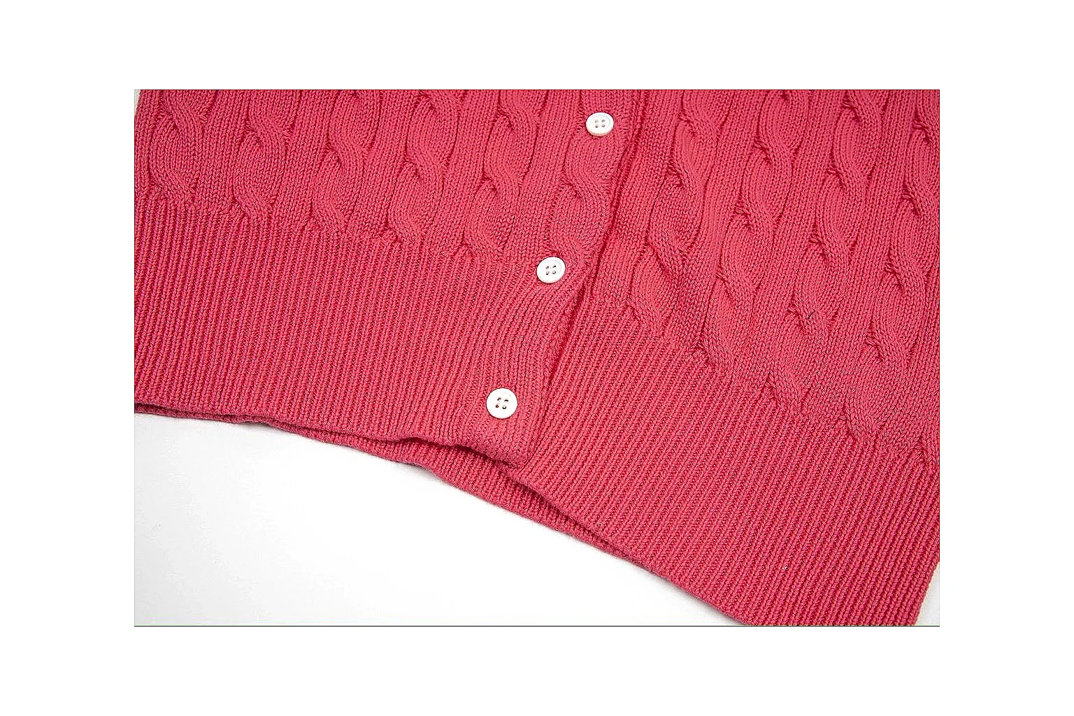 kakoqclab.com Polo Ralph Lauren Red Cable Knit Cardigan 0936 Red short-sleeve-knit product image
