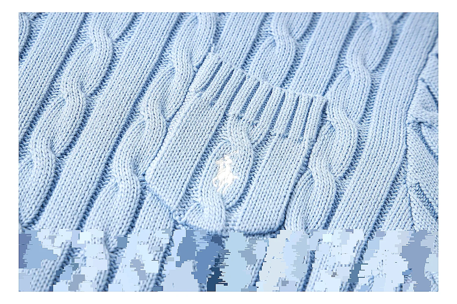 kakoqclab.com Polo Ralph Lauren Sky Blue Cable Knit Polo 0814 Sky Blue short-sleeve-knit product image