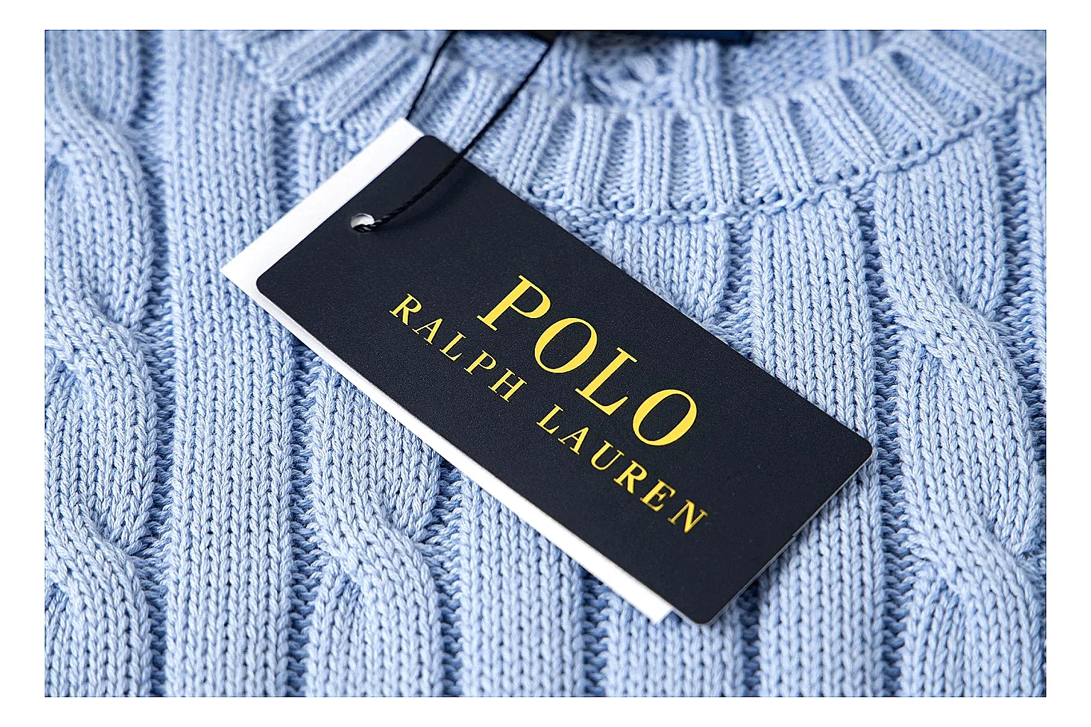 kakoqclab.com Polo Ralph Lauren Sky Blue Cable Knit Polo 0814 Sky Blue short-sleeve-knit product image thumbnail 2