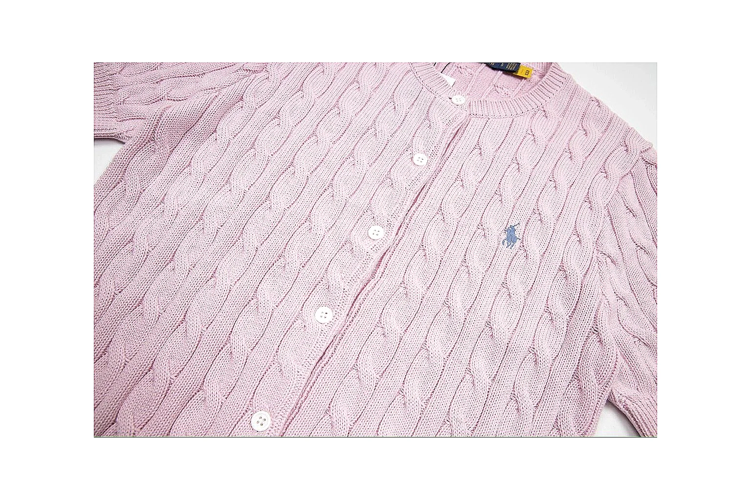 kakoqclab.com Polo Ralph Lauren Soft Pink Cable Knit Polo 0941 Soft Pink short-sleeve-knit product image thumbnail 3