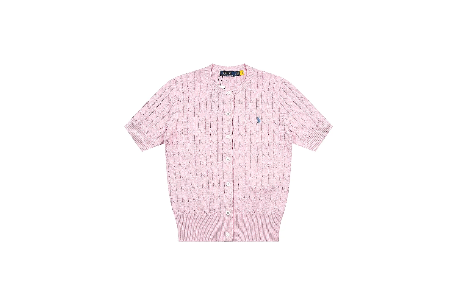 kakoqclab.com Polo Ralph Lauren Soft Pink Cable Knit Polo 0941 Soft Pink short-sleeve-knit product image thumbnail 5