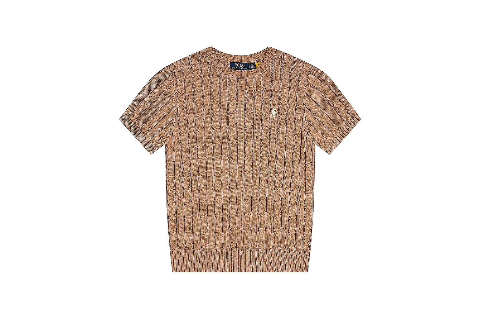 kakoqclab.com Polo Ralph Lauren Tan Cable Knit Polo 0667 Tan short-sleeve-knit product image