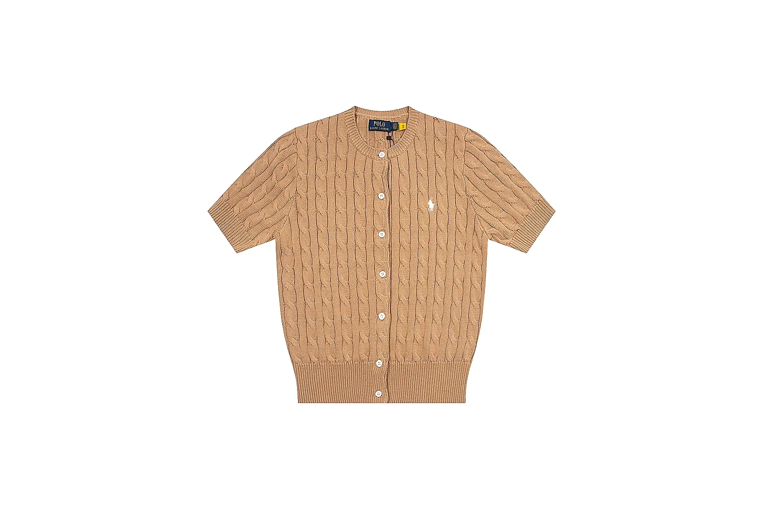 kakoqclab.com Polo Ralph Lauren Tan Cable Knit Cardigan 0915 Tan short-sleeve-knit product image thumbnail 5