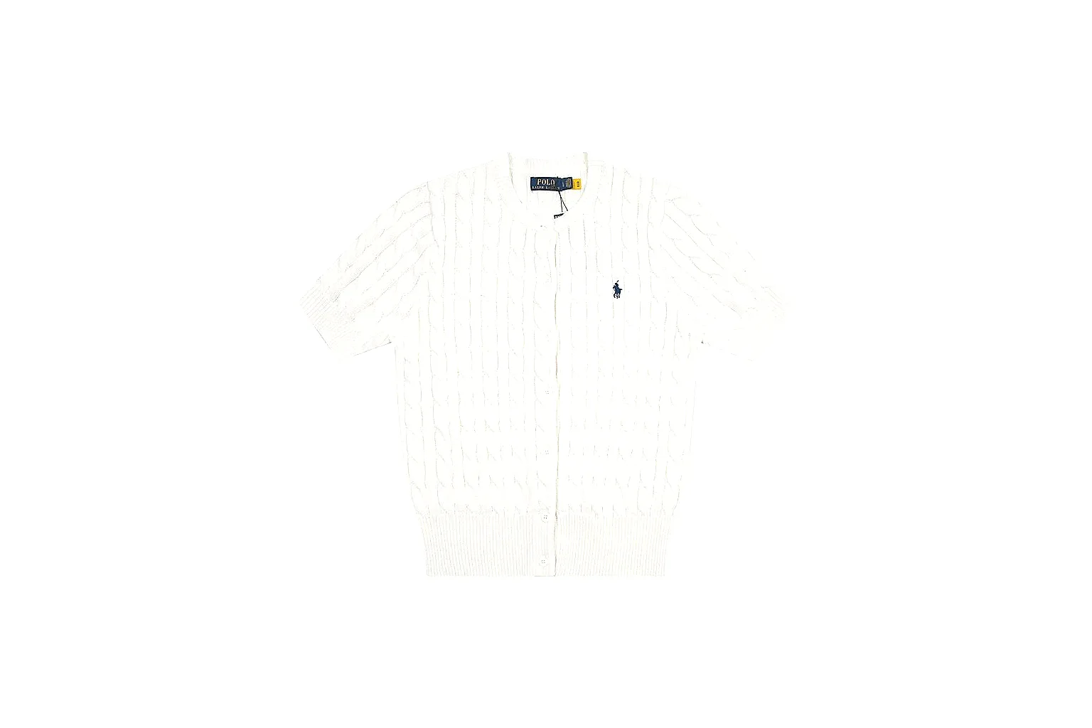 kakoqclab.com Polo Ralph Lauren White Cable Knit Polo 0955 White short-sleeve-knit product image thumbnail 5