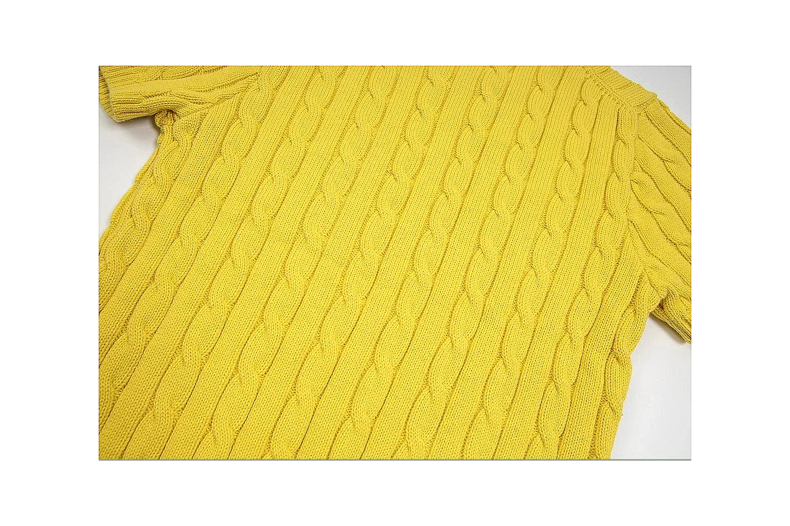 kakoqclab.com Polo Ralph Lauren Yellow Cable Knit Polo 0652 Yellow short-sleeve-knit product image thumbnail 2