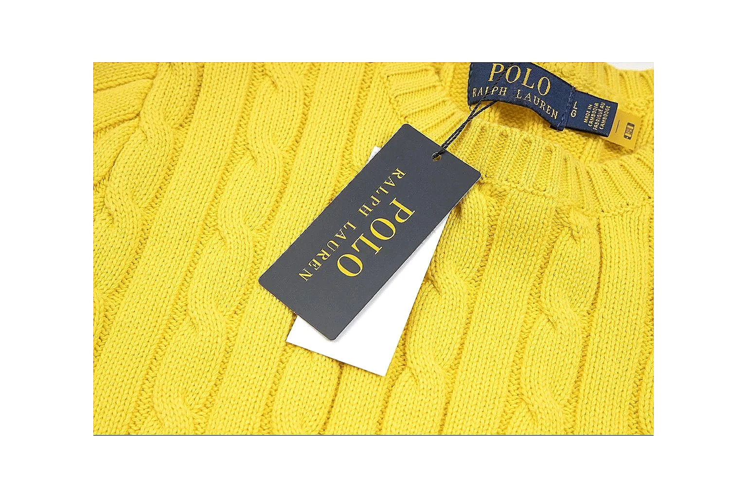 kakoqclab.com Polo Ralph Lauren Yellow Cable Knit Polo 0652 Yellow short-sleeve-knit product image thumbnail 4