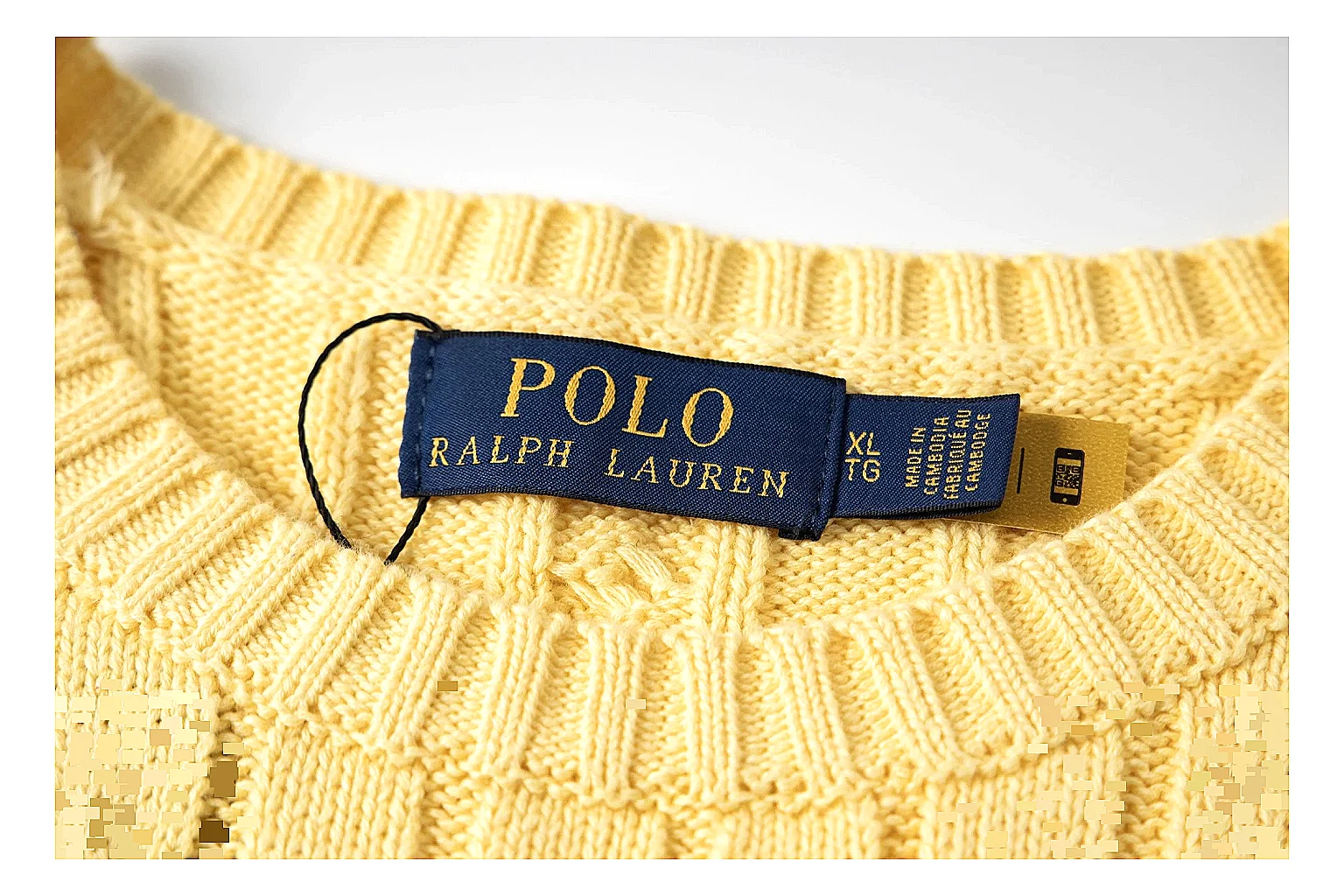 kakoqclab.com Polo Ralph Lauren Yellow Rib Cable Knit Polo 0807 Yellow short-sleeve-knit product image