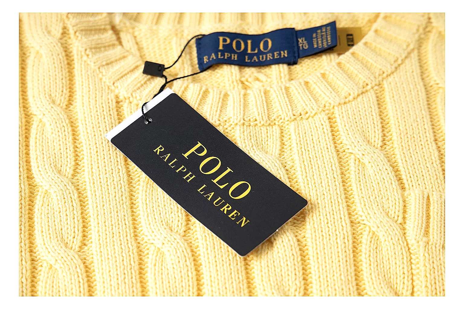 kakoqclab.com Polo Ralph Lauren Yellow Rib Cable Knit Polo 0807 Yellow short-sleeve-knit product image thumbnail 2