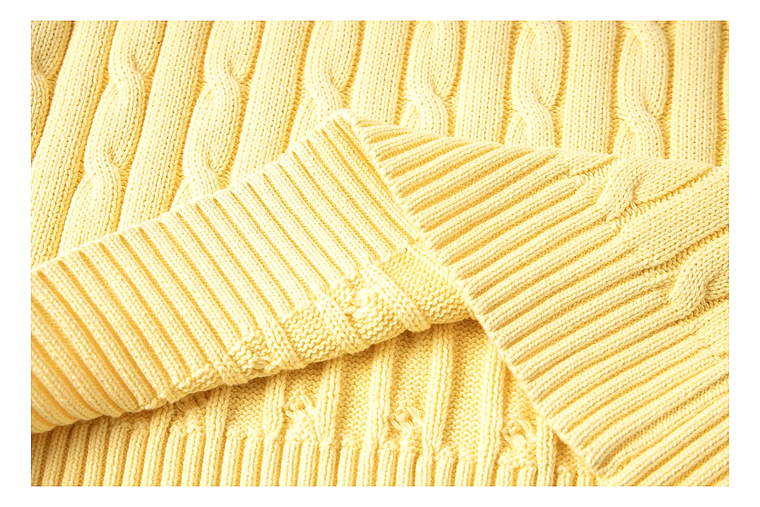 kakoqclab.com Polo Ralph Lauren Yellow Rib Cable Knit Polo 0807 Yellow short-sleeve-knit product image thumbnail 3