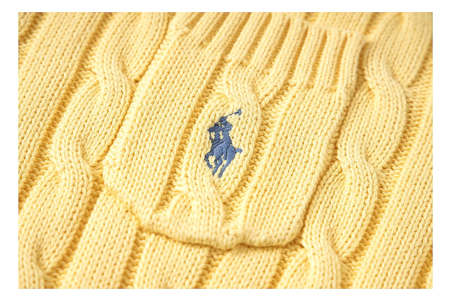 kakoqclab.com Polo Ralph Lauren Yellow Rib Cable Knit Polo 0807 Yellow short-sleeve-knit product image thumbnail 4