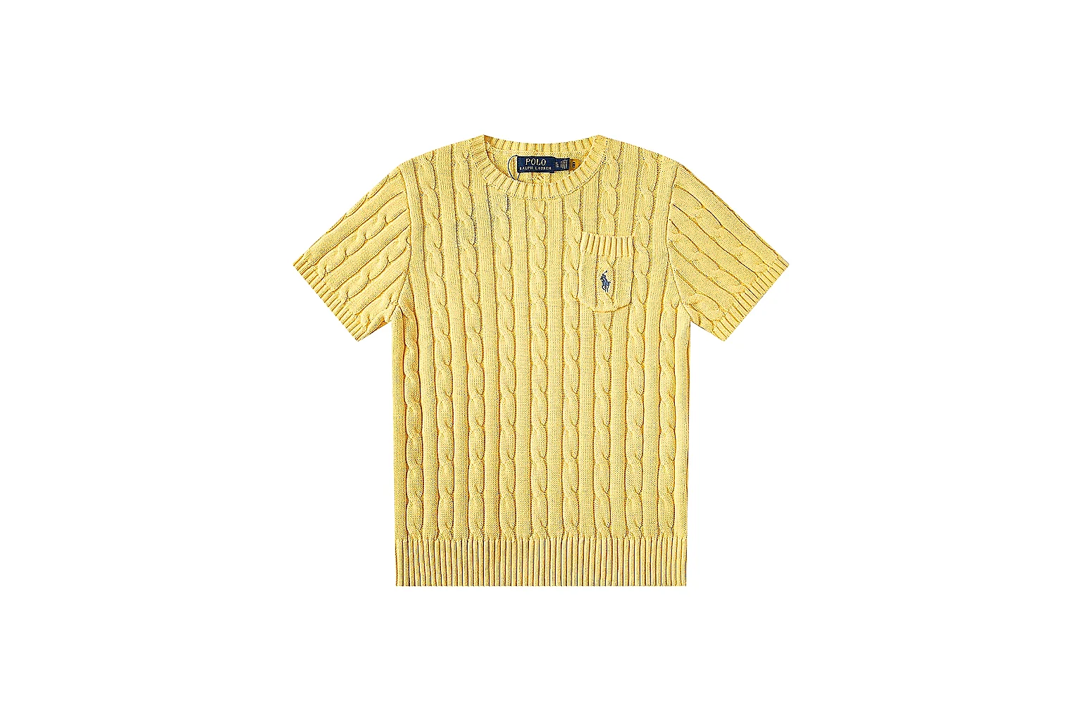 kakoqclab.com Polo Ralph Lauren Yellow Rib Cable Knit Polo 0807 Yellow short-sleeve-knit product image thumbnail 5