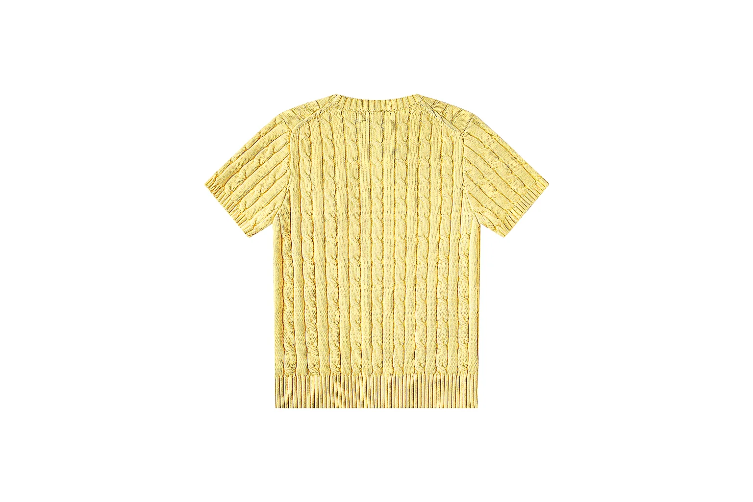 kakoqclab.com Polo Ralph Lauren Yellow Rib Cable Knit Polo 0807 Yellow short-sleeve-knit product image thumbnail 6