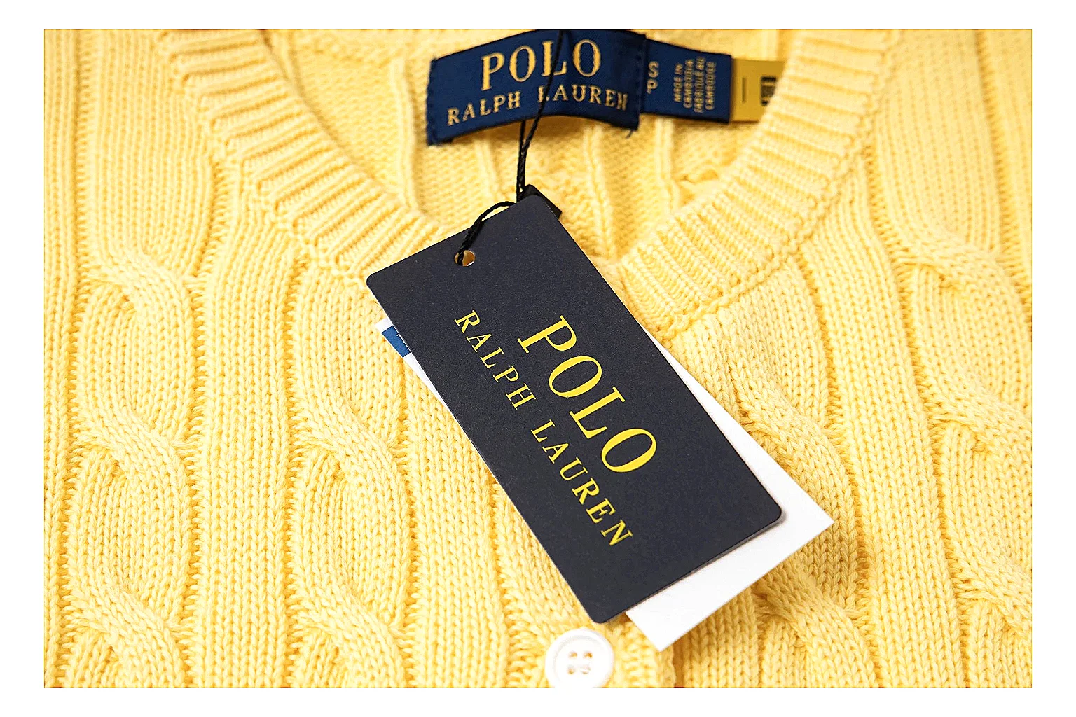 kakoqclab.com Polo Ralph Lauren Yellow Cable Knit Polo 0964 Yellow short-sleeve-knit product image thumbnail 3