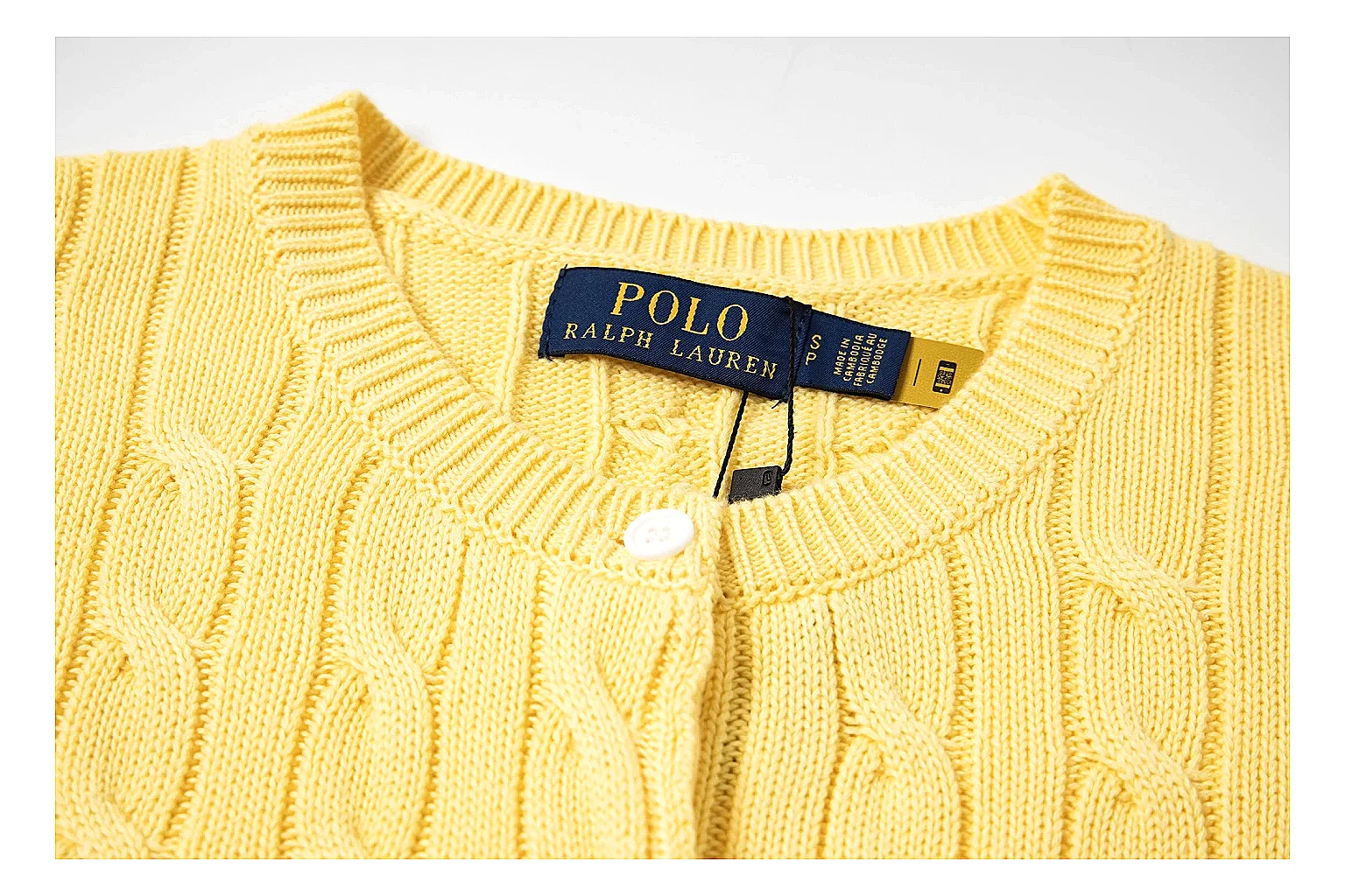 kakoqclab.com Polo Ralph Lauren Yellow Cable Knit Polo 0964 Yellow short-sleeve-knit product image thumbnail 4