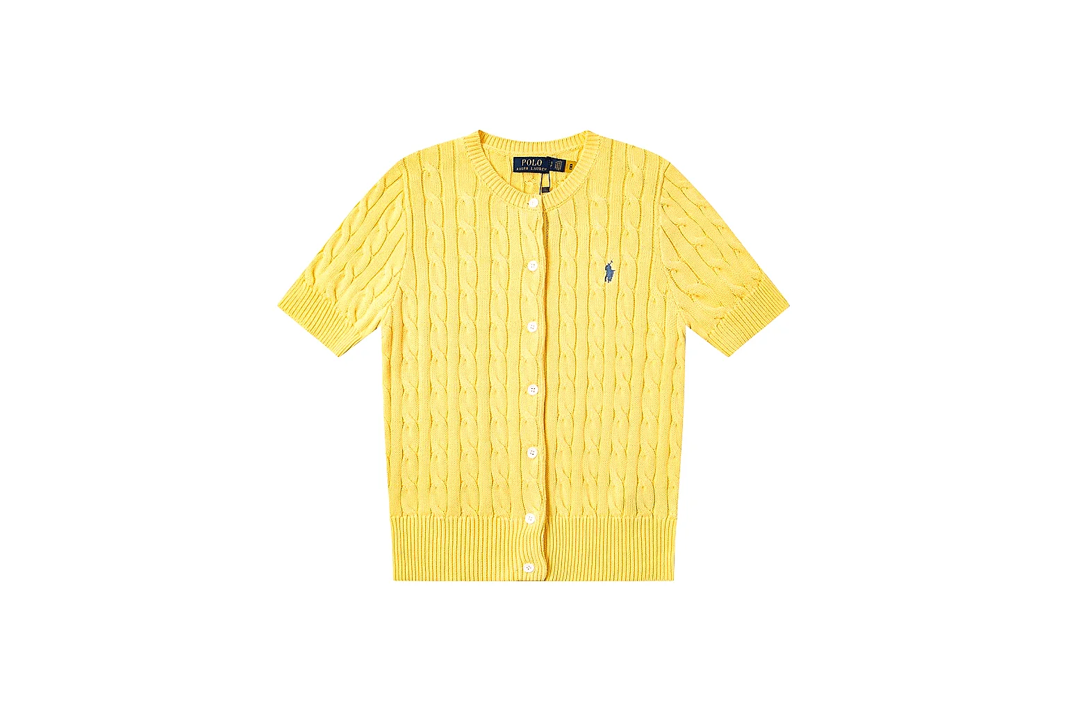 kakoqclab.com Polo Ralph Lauren Yellow Cable Knit Polo 0964 Yellow short-sleeve-knit product image thumbnail 5