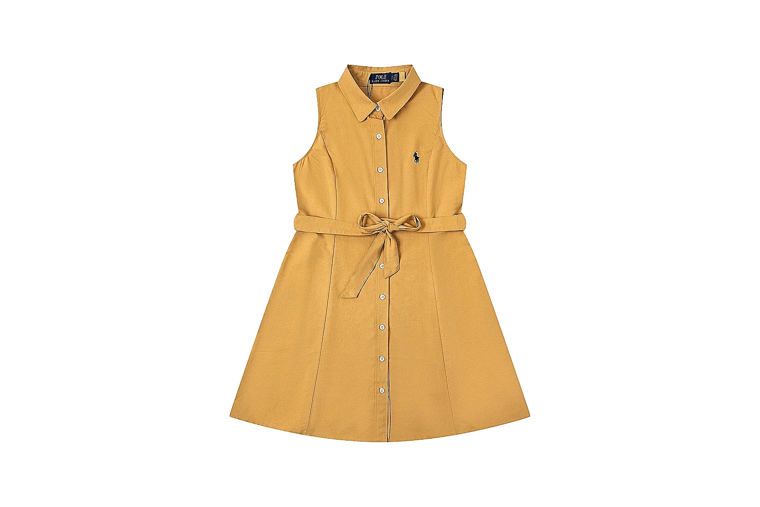 kakoqclab.com Polo Ralph Lauren Mustard Belted Shirt Dress 0539 Mustard sleeveless-dress product image