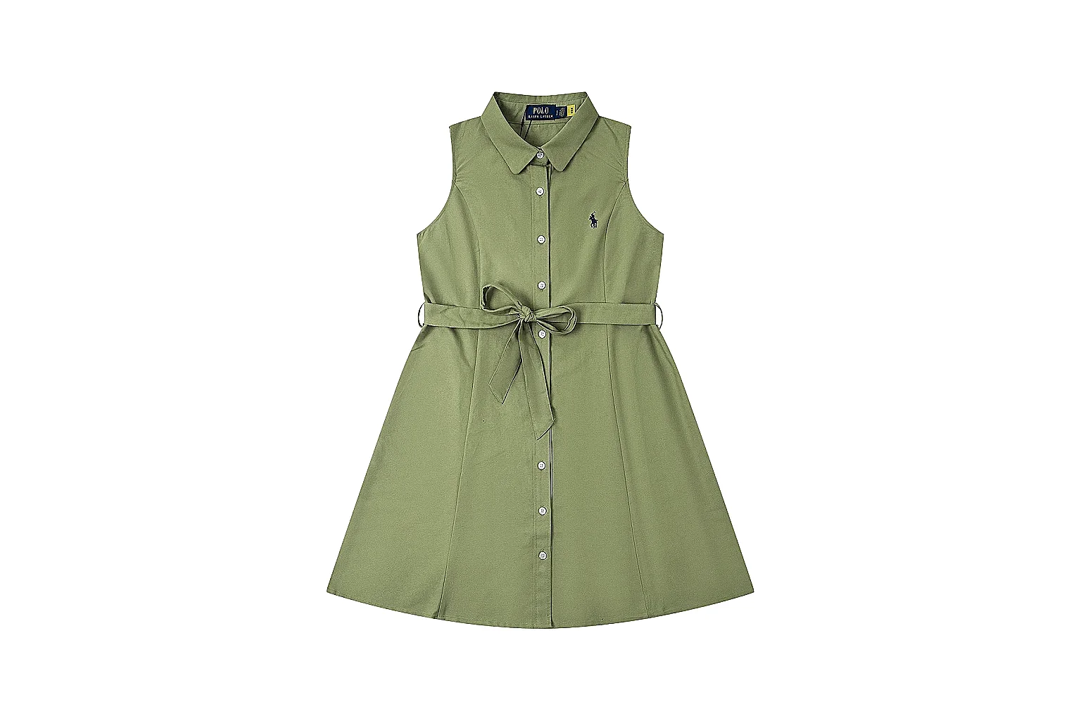 kakoqclab.com Polo Ralph Lauren Olive Belted Shirt Dress 0543 Olive sleeveless-dress product image