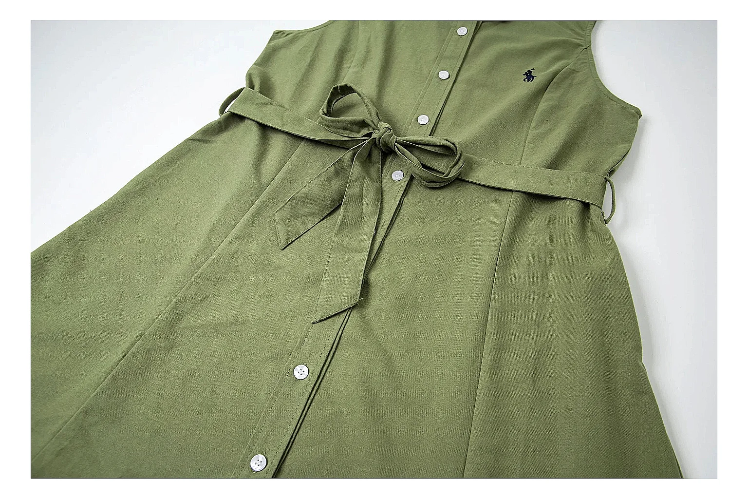 kakoqclab.com Polo Ralph Lauren Olive Belted Shirt Dress 0543 Olive sleeveless-dress product image thumbnail 2