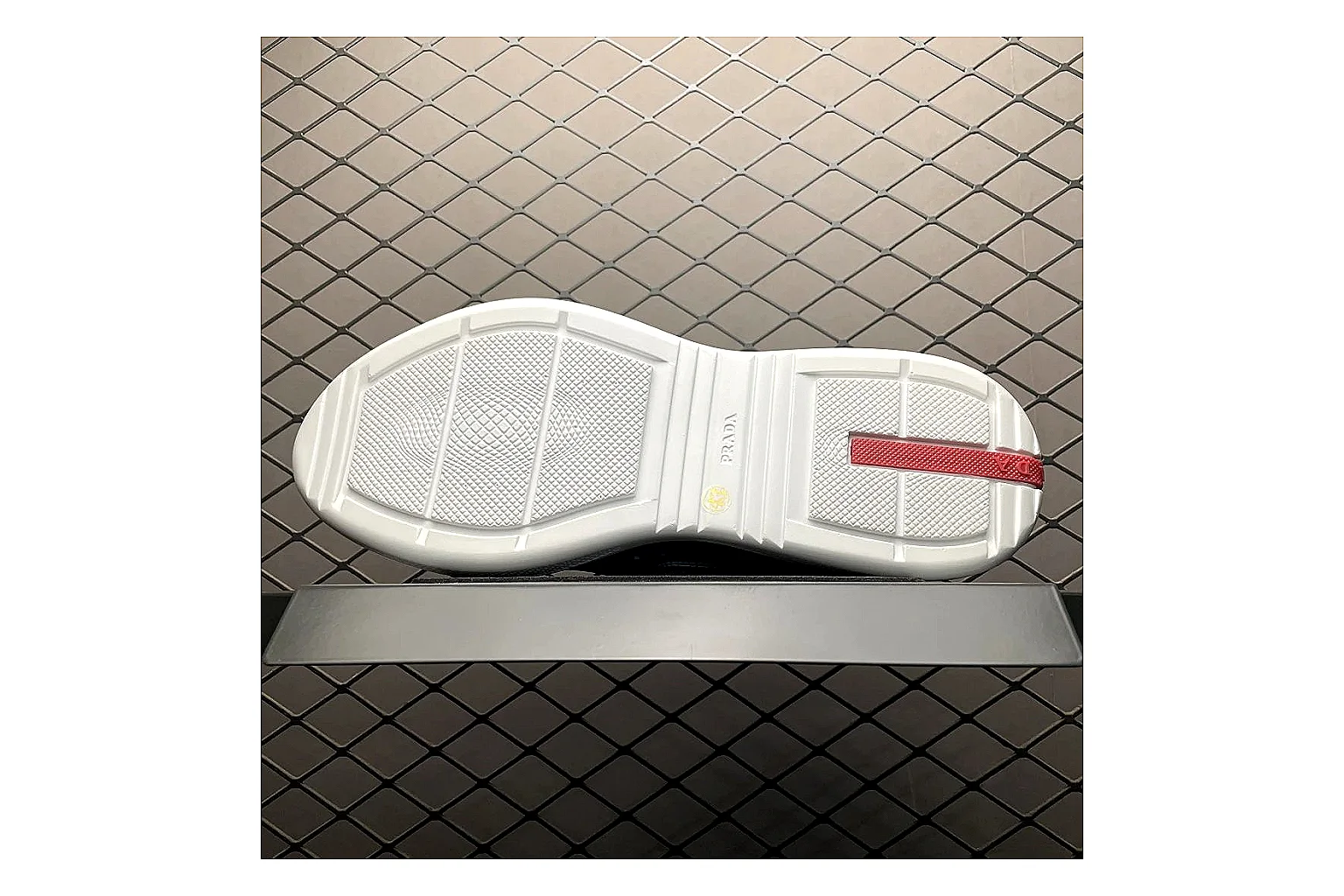 Prada America Cup Silver Sneaker QC photo showing silver america cup low-top with mixed upper and low top shape