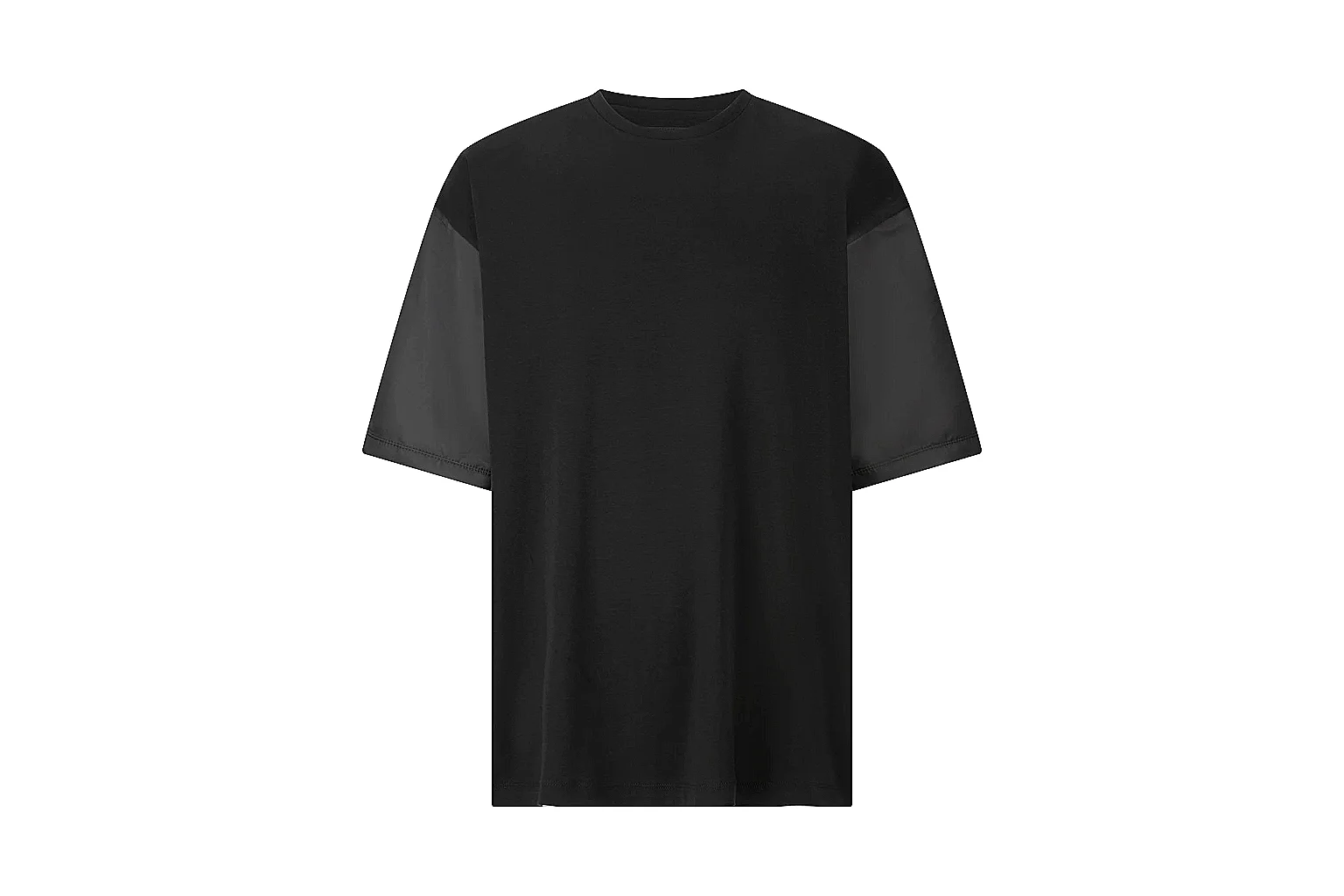kakoqclab.com Prada Black Nylon Panel Tee 0191 Black short-sleeve-tee product image