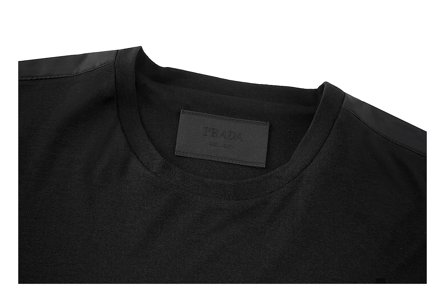kakoqclab.com Prada Black Nylon Panel Tee 0191 Black short-sleeve-tee product image thumbnail 5