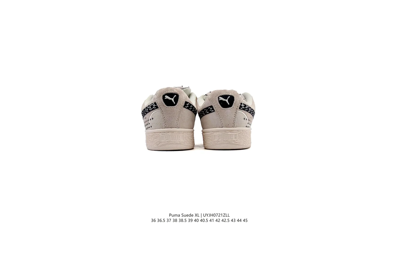 Puma Suede Beige Black suede low top six photo view