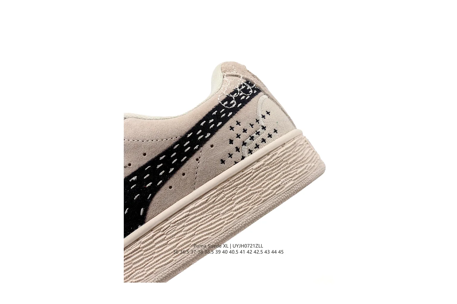 Puma Suede Beige Black suede low top six photo view thumbnail 4