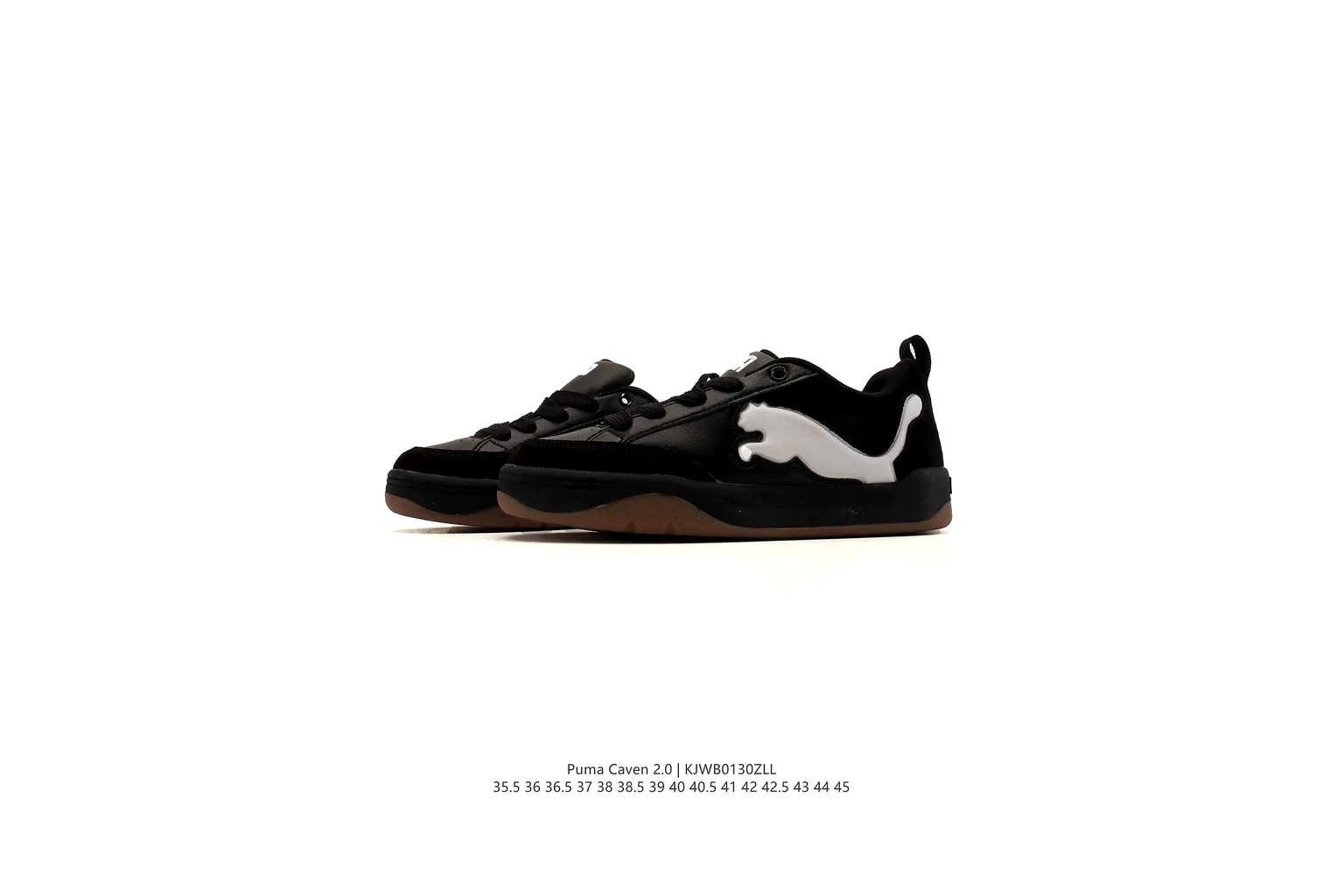 Puma Suede Black White suede low top six photo view thumbnail 5