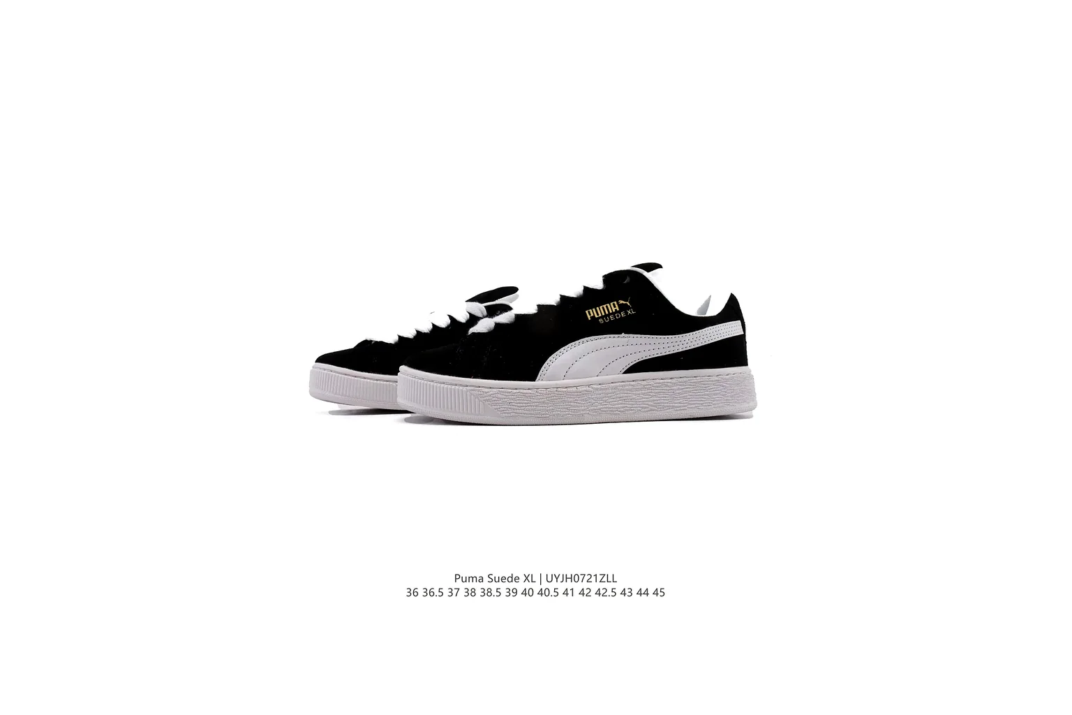 Puma Suede Black White suede low top six photo view thumbnail 5