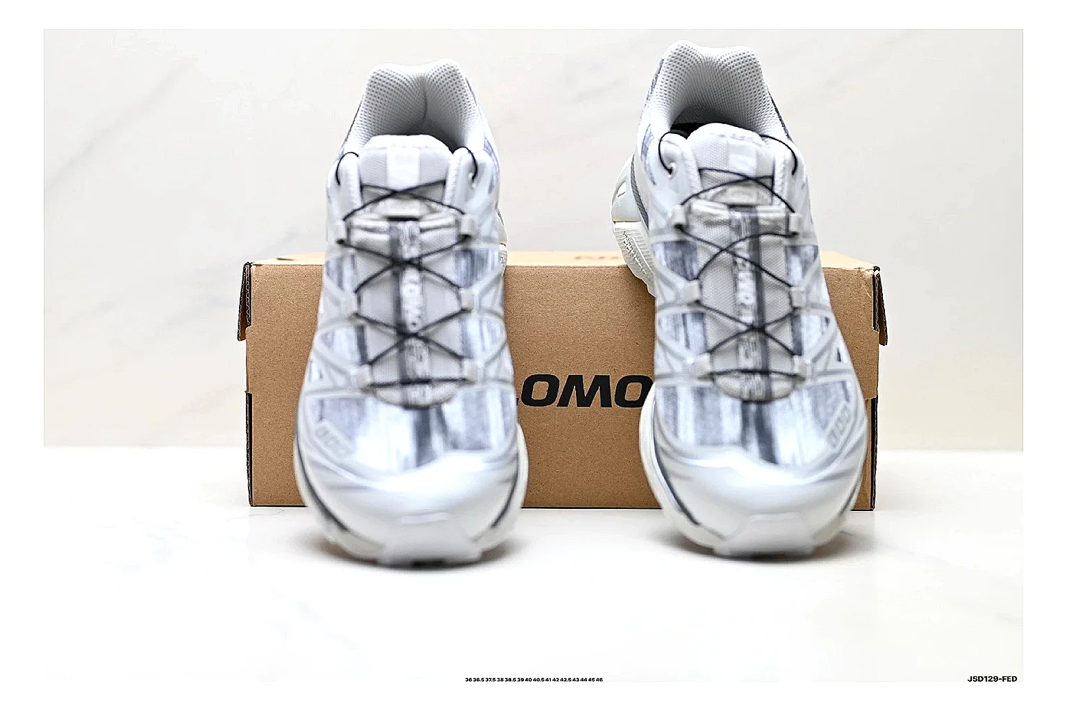 Salomon Xt Runner Silver Gray QC reference photo showing silver gray mesh trail upper, technical runner overlays, speed-lace style structure, and rugged sole thumbnail 4