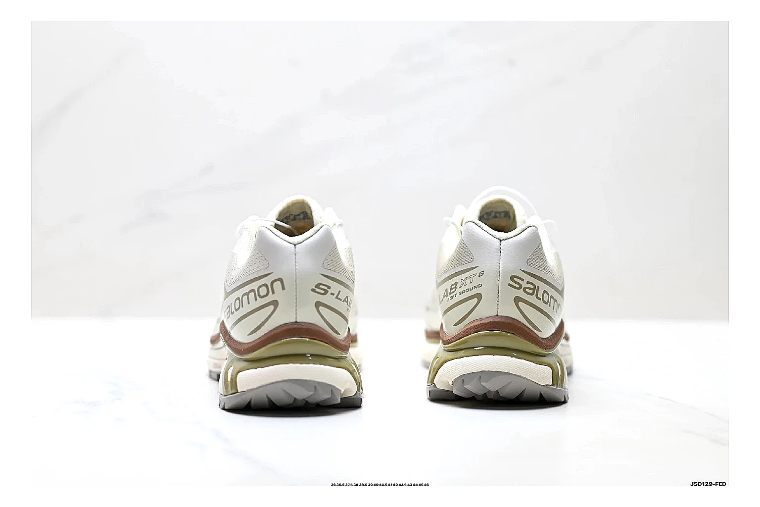 Salomon Xt Runner White Gold QC reference photo showing white mesh trail-runner upper, gold accents, speed-lace style structure, and rugged sole